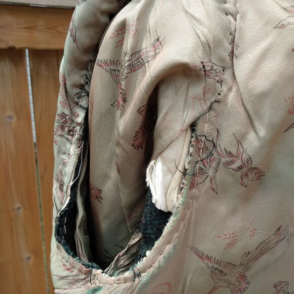 Vintage Equestrian Jacket Tweed Green Wool Double Vent 44.5" Chest - Picture 11 of 13